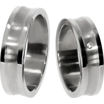 Prsten Zlatnictví Helios Ocelové snubní prsteny 10001