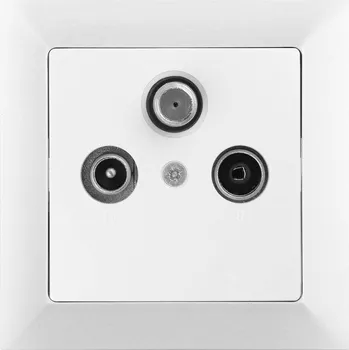 Elektrická zásuvka GREENLUX PREMIUM P TV+R+S - Zásuvka RTV, průchozí 9db