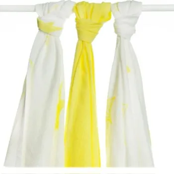 látková plena Xkko Bambusové pleny BMB Lemon Stars MIX 70x70cm 3ks.