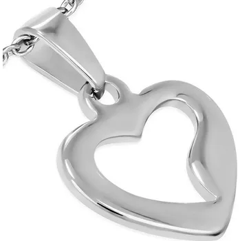Přívěsek Ocelový přívěsek srdce s vyřezaným středem