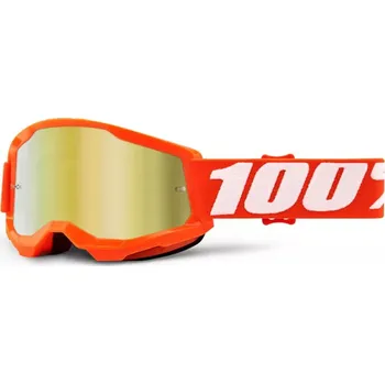 Motocyklové brýle Dětské brýle - 100% Strata 2 Youth (zrcadlové sklo) - Orange