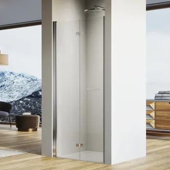 SanSwiss SOLINO 120 cm dvoudílné skládací dveře - aluchrom/sklo Transparent SOLF1G5007