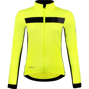 Cyklistická bunda FORCE bunda F FROST LADY softshell zimní, fluo-černá XS