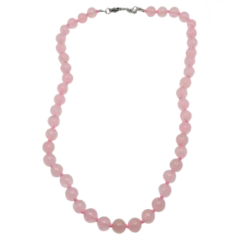 Náhrdelník Růženín AA kvality 8 mm s chir. ocelí – esoterický náhrdelník pro srdeční čakru