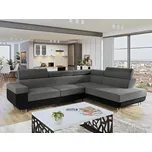 Sedací souprava FAYA - černá / šedá, pravý roh