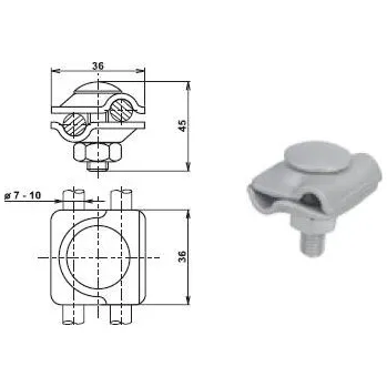 Hromosvod TREMIS V610 / SUB Cu ( měď ) svorka univ.bez středové desky