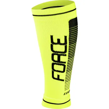 Cyklistické návleky návleky na nohy FORCE COMPRESS, fluo-černé L-XL