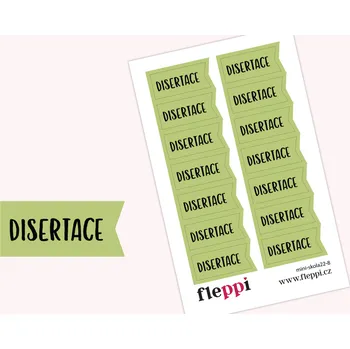 samolepka Fleppi Samolepky Školní - disertace Barva samolepek: pastelově zelená
