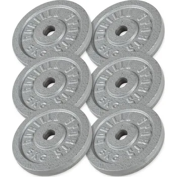 Gorilla Sports Sada litinových zátěžových kotoučů 6 x 5 kg