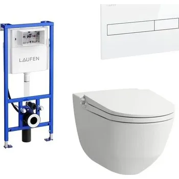 Klozet Laufen Cleanet Riva Set Bidetovací WC, tlačítko bílé a modul