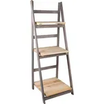 Dřevěný regál na květiny - šedý