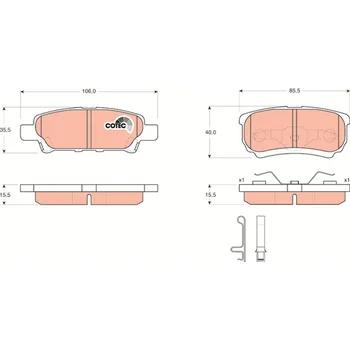 Brzdový systém Sada brzdových destiček, kotoučová brzda TRW GDB3341