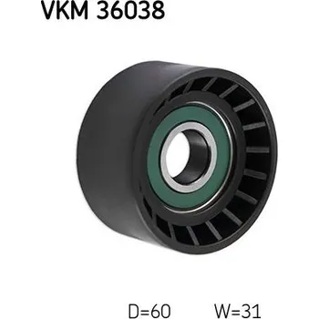 Vratná/vodicí kladka, klínový žebrový řemen SKF VKM 36038