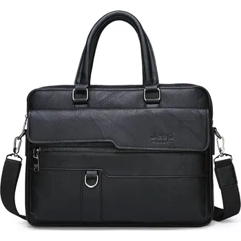 Pánská aktovka Kožená Business taška na notebook 14 palců A4 Barva: 8301-3 Černá