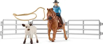 Figurka Schleich Farm World 42577 Cowgirl Team Roping Fun