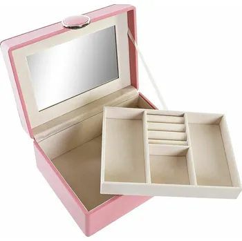 Organizér do auta Šperkovnice DKD Home Decor Dřevo MDF PU Růžová (17 x 13 x 8,5 cm)