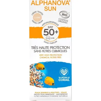 Přípravek na opalování Alphanova Sun BIO opalovací tónovací krém SPF50+ 50 g