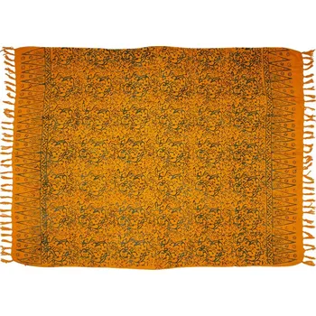 Šátek Sarong batikovaný, Ještěrky, pareo BO Batik, žlutý
