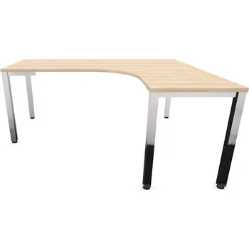 Psací stůl Stůl kancelářský ve tvaru 'L', podnoží hranaté, lesklé, barva akácie, pravé, š: 1800 x 1600 mm