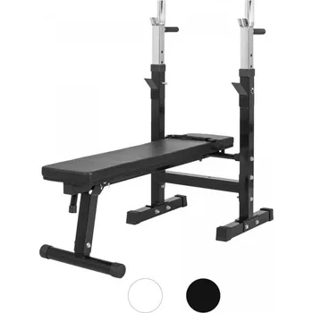 Posilovací lavice Gorilla Sports Posilovací sklápěcí lavice se stojanem, černá