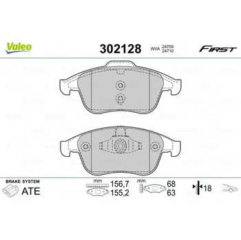 Brzdová destička Sada brzdových destiček, kotoučová brzda VALEO 302128