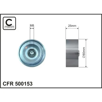 Auto-moto Vratná/vodicí kladka, klínový žebrový řemen Caffaro 500153