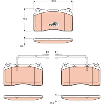 Brzdová destička Sada brzdových destiček, kotoučová brzda TRW GDB1648