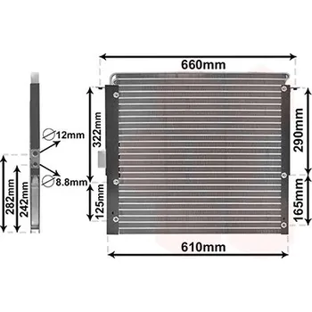 Výparník klimatizace Kondenzátor, klimatizace VAN WEZEL 02005075