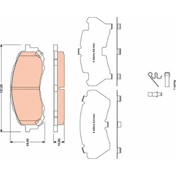 Brzdová destička Sada brzdových destiček, kotoučová brzda TRW GDB3469