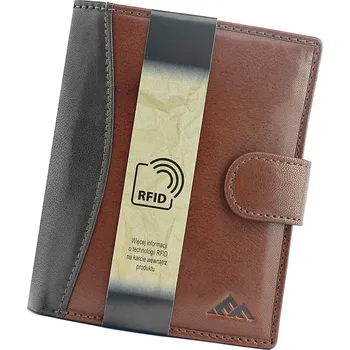 Peněženka Hnědá kožená peněženka El Forrest 547 s upínkou + RFID