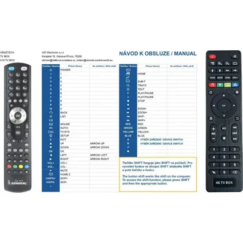 Dálkový ovladač General VENZTECH VENZ V10 PRO Streaming TV box - náhradní dálkový ovladač