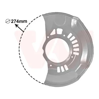 Brzdový kotouč Ochranný plech proti rozstřikování, brzdový kotouč VAN WEZEL 5308371