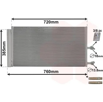 Klimatizace automobilu Kondenzátor, klimatizace VAN WEZEL 59005194