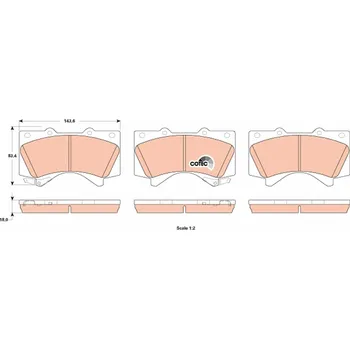 Brzdová destička Sada brzdových destiček, kotoučová brzda TRW GDB3524