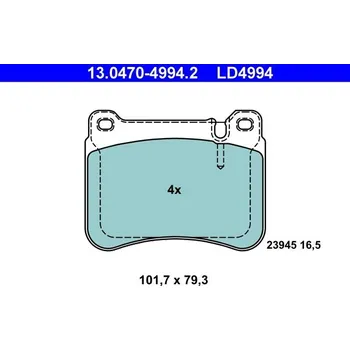 Brzdová destička Sada brzdových destiček, kotoučová brzda ATE 13.0470-4994.2