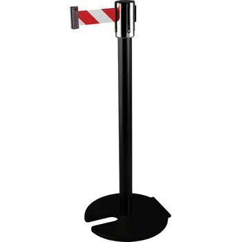 Plotový sloupek Zahrazovací sloupek stohovatelný 4,5 m, černá – bílá / červená, PROFI