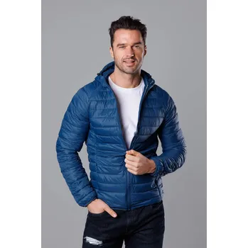 Tmavě modrá prošívaná pánská bunda s kapucí (HM112-55) odstíny modré XXL