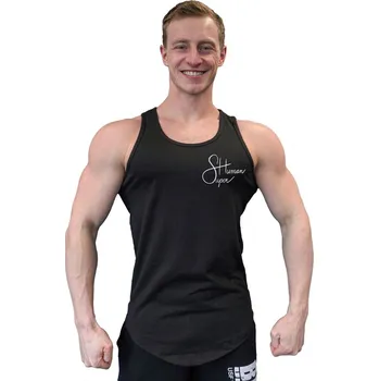 Pánské tílko Tílko s nápisem Superhuman - černá/bílá XXL