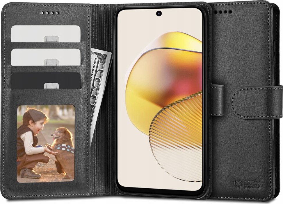 Fatcatparadise Cover per Motorola Moto G73 5G, Custodia Motorola Moto G73 5G, Cover a Libro Wallet in Pelle Premium Protettiva Portafoglio Antifurto Chiusura Magnetica Flip Telefono Case (Marrone