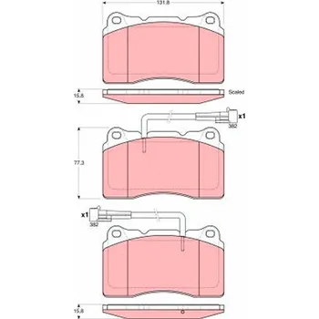 Brzdová destička Sada brzdových destiček, kotoučová brzda TRW GDB1603