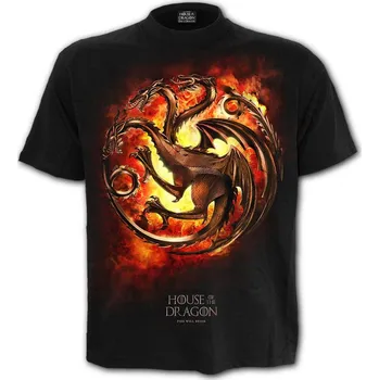 Pánské tričko Unisex Tričko Spiral HOUSE OF DRAGON - DRAGON FLAMES Velikost: XL