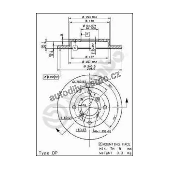 Brzdový kotouč Brzdový kotouč BREMBO 08.9082.10 - SUZUKI