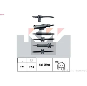 Přislušenství brzdového systému Snímač, počet otáček kol KW 460 139