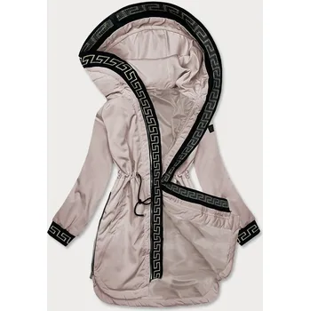 Tenká béžová dámská bunda s ozdobnou lemovkou (B8142-51) odstíny béžové 50