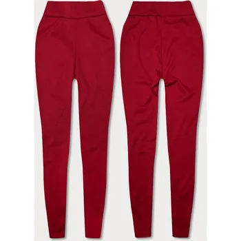 Dámské legíny Hrubší červené bavlněné legíny (YW06039-5) odstíny červené S (36)