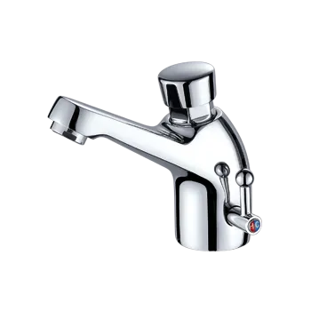 Vodovodní baterie TENDER TR 05 tlačítkový časový stojánkový umyvadlový ventil s regulací teploty - CHROM TR05