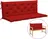 Poduška s opěradlem na zahradní lavici polyester/duté vlákno 150 x 50 x 7 cm 2 ks, červená