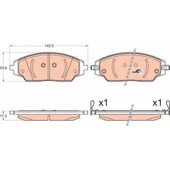 Brzdová destička Sada brzdových destiček, kotoučová brzda TRW GDB3579