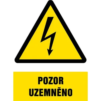 Značení Značka Pozor uzemněno