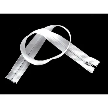 Zip Spirálový zip nedělitelný, 50 cm, bílá č.101, 1 ks